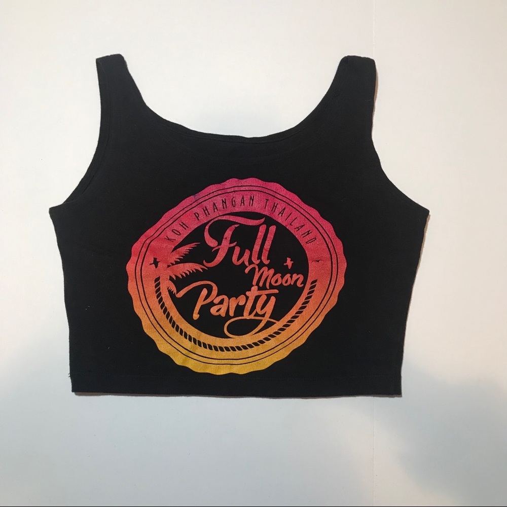 Full Moon Black Crop Top